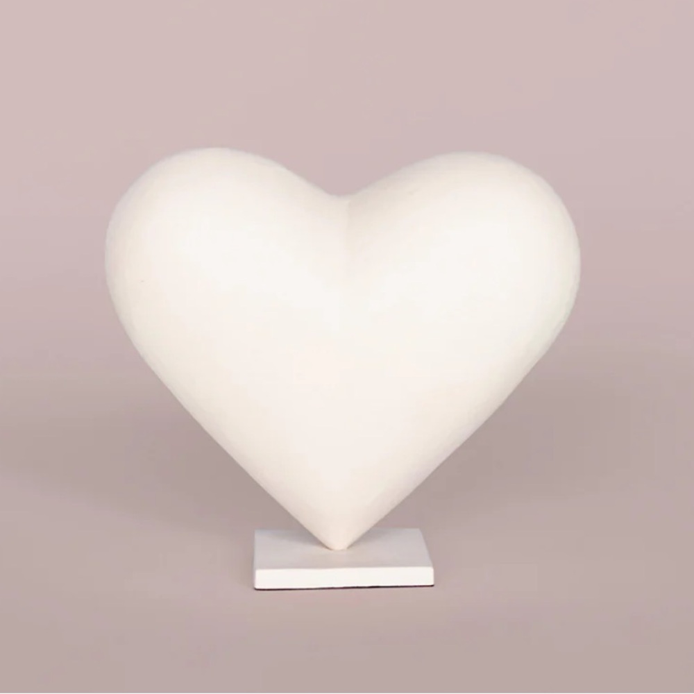 Elegant White Heart Sculpture